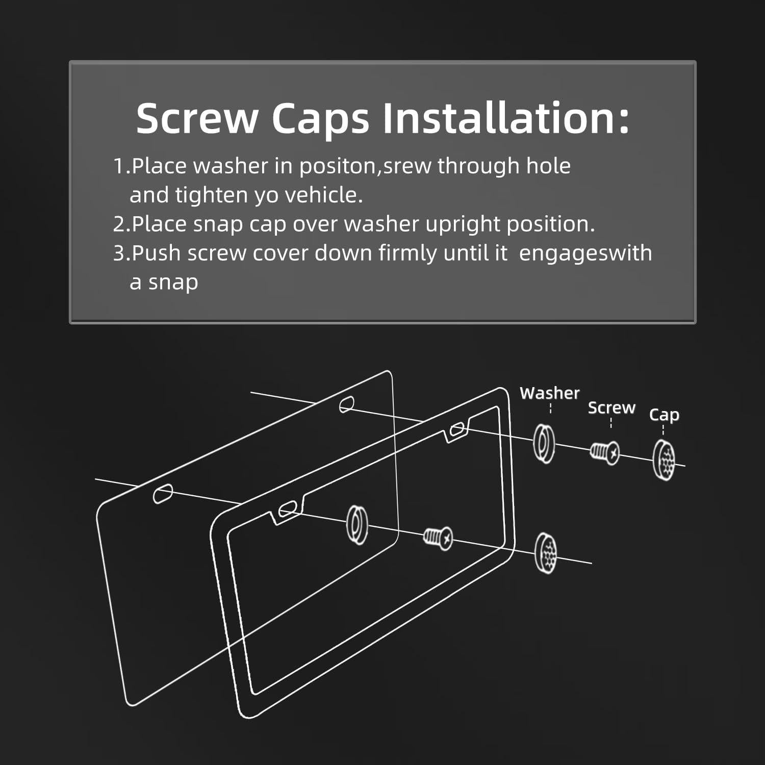 Marco de Placa de Licencia Brillante EWBN - Acero Inoxidable Negro