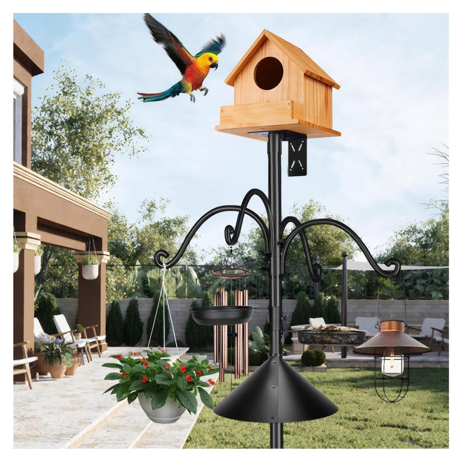 Poste de Alimentador de Aves HXYQMMY 2.34m con Baffle Antiardillas