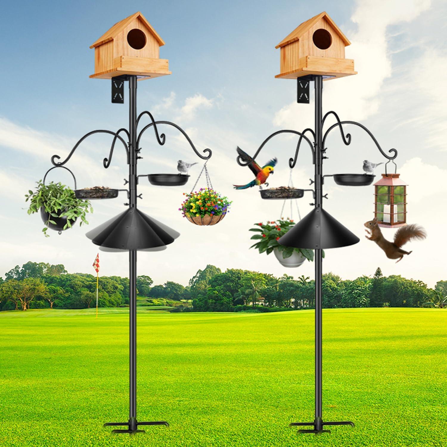 Poste de Alimentador de Aves HXYQMMY 2.34m con Baffle Antiardillas