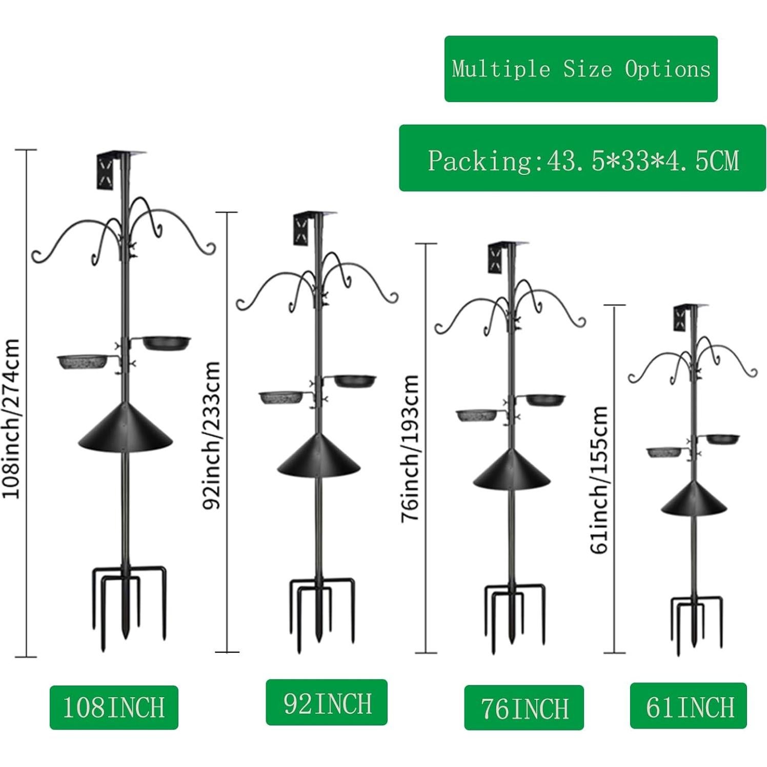 Poste de Alimentador de Aves HXYQMMY 2.34m con Baffle Antiardillas