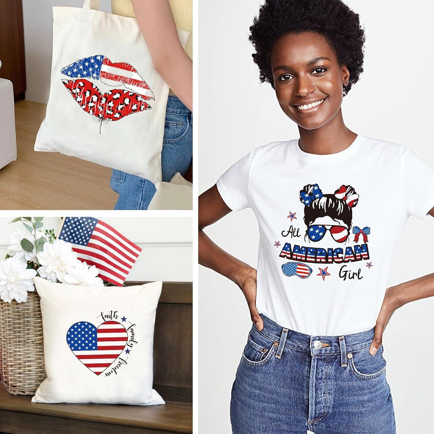 Parches de Transferencia de Calor 4 de Julio YUEJIMEIGUI 4 Pcs