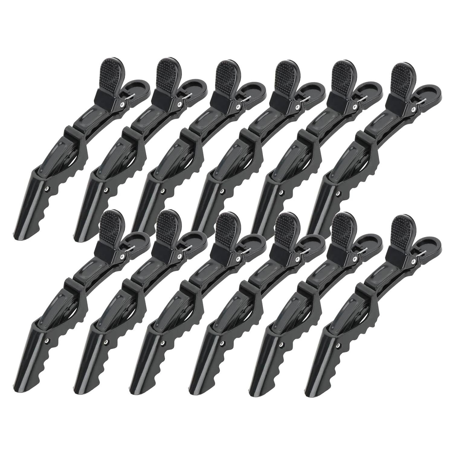 12 Clips de Pelo Negros ACO-UINT para Estilizar y Seccionar