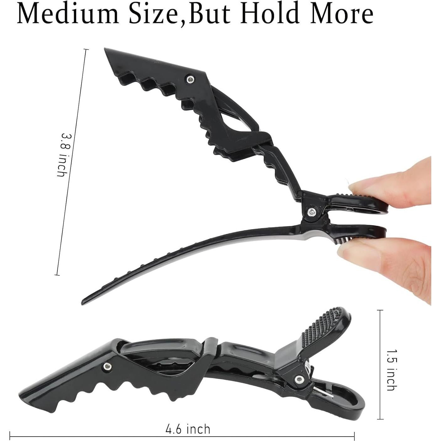 12 Clips de Pelo Negros ACO-UINT para Estilizar y Seccionar