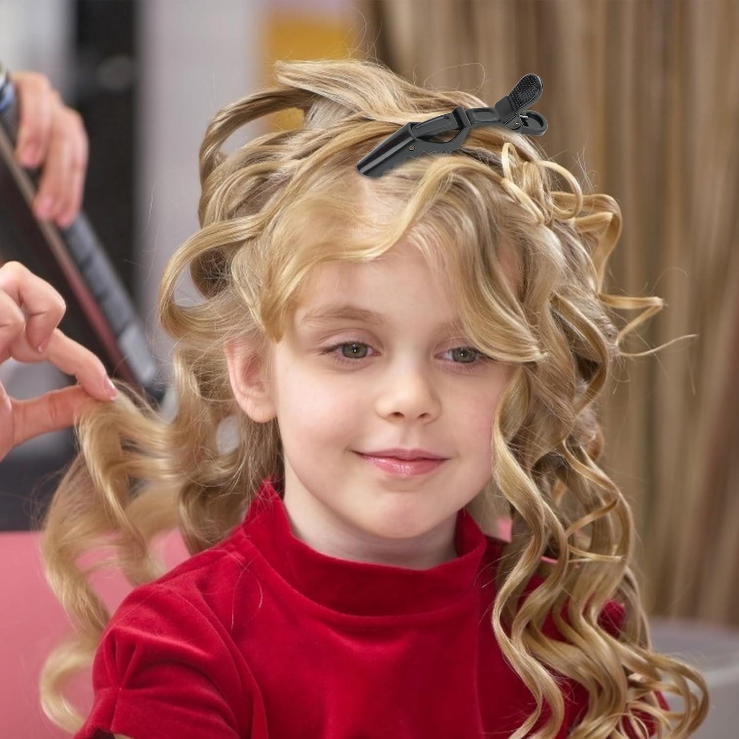 12 Clips de Pelo Negros ACO-UINT para Estilizar y Seccionar