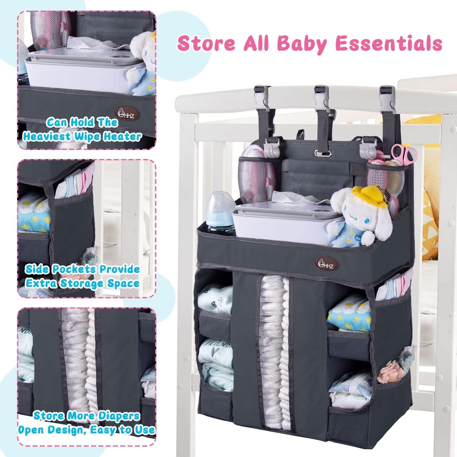 Organizador de Pañales Colgante HHZ XL - Gris Oscuro, 82 Pañales
