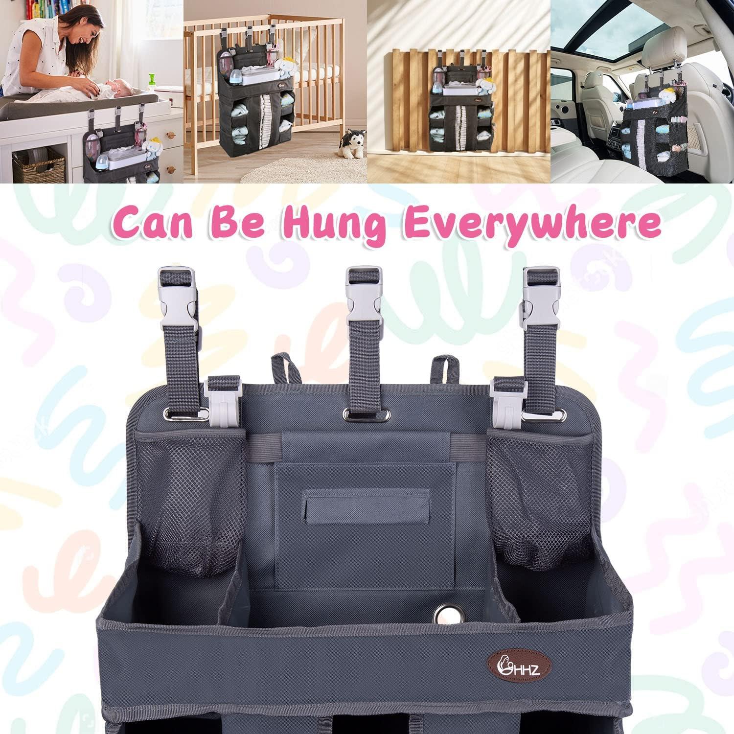Organizador de Pañales Colgante HHZ XL - Gris Oscuro, 82 Pañales