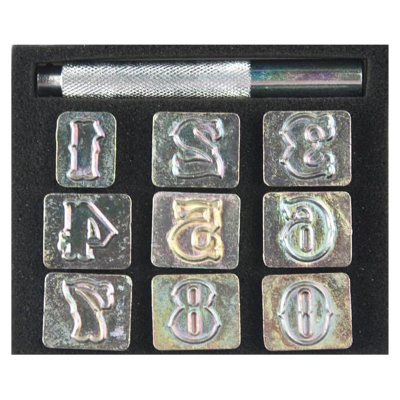 Kit de estampado de números OWDEN 10 piezas 19 mm para cuero