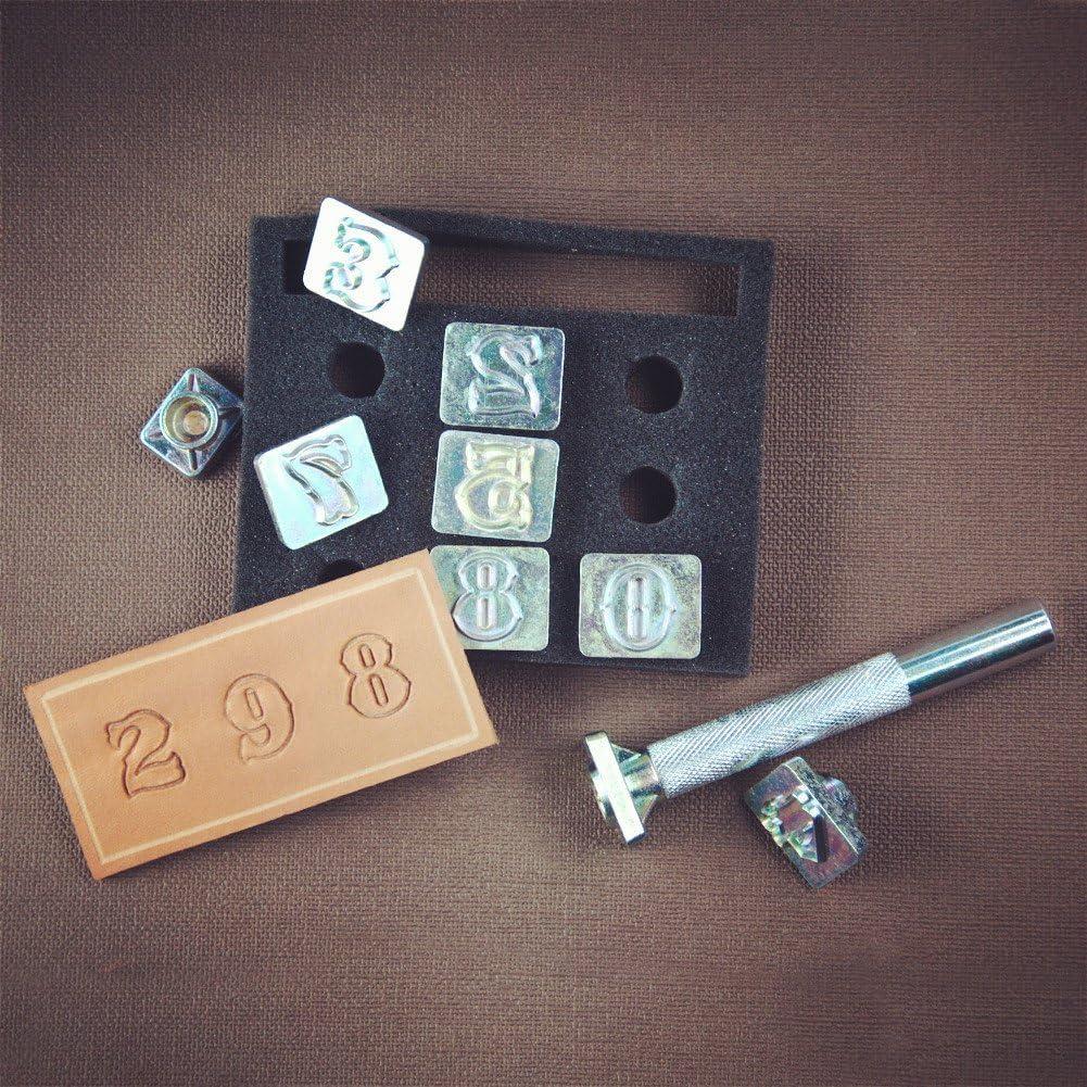 Kit de estampado de números OWDEN 10 piezas 19 mm para cuero