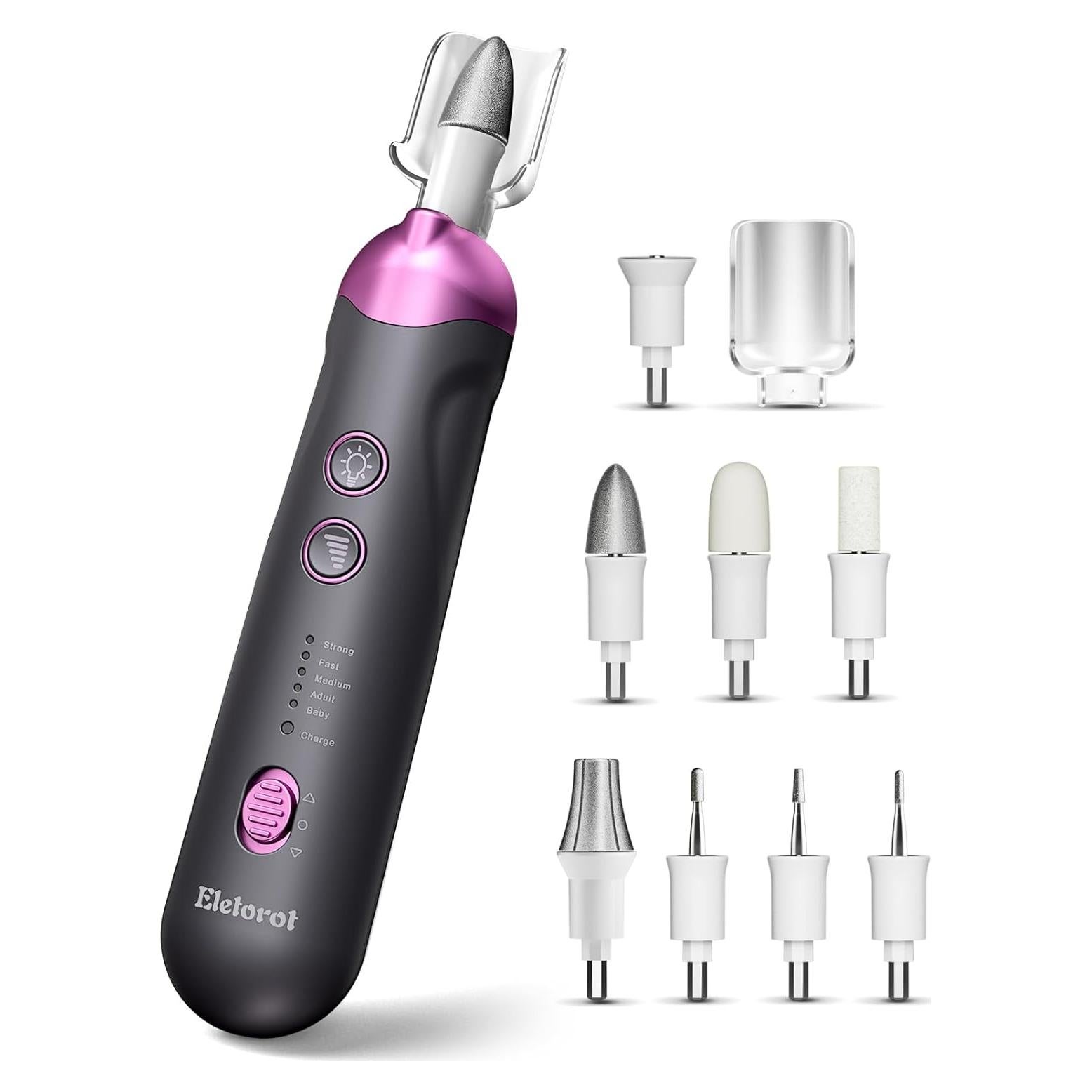 Kit de Manicura y Pedicura Eletorot 8 en 1 Recargable Inalámbrico