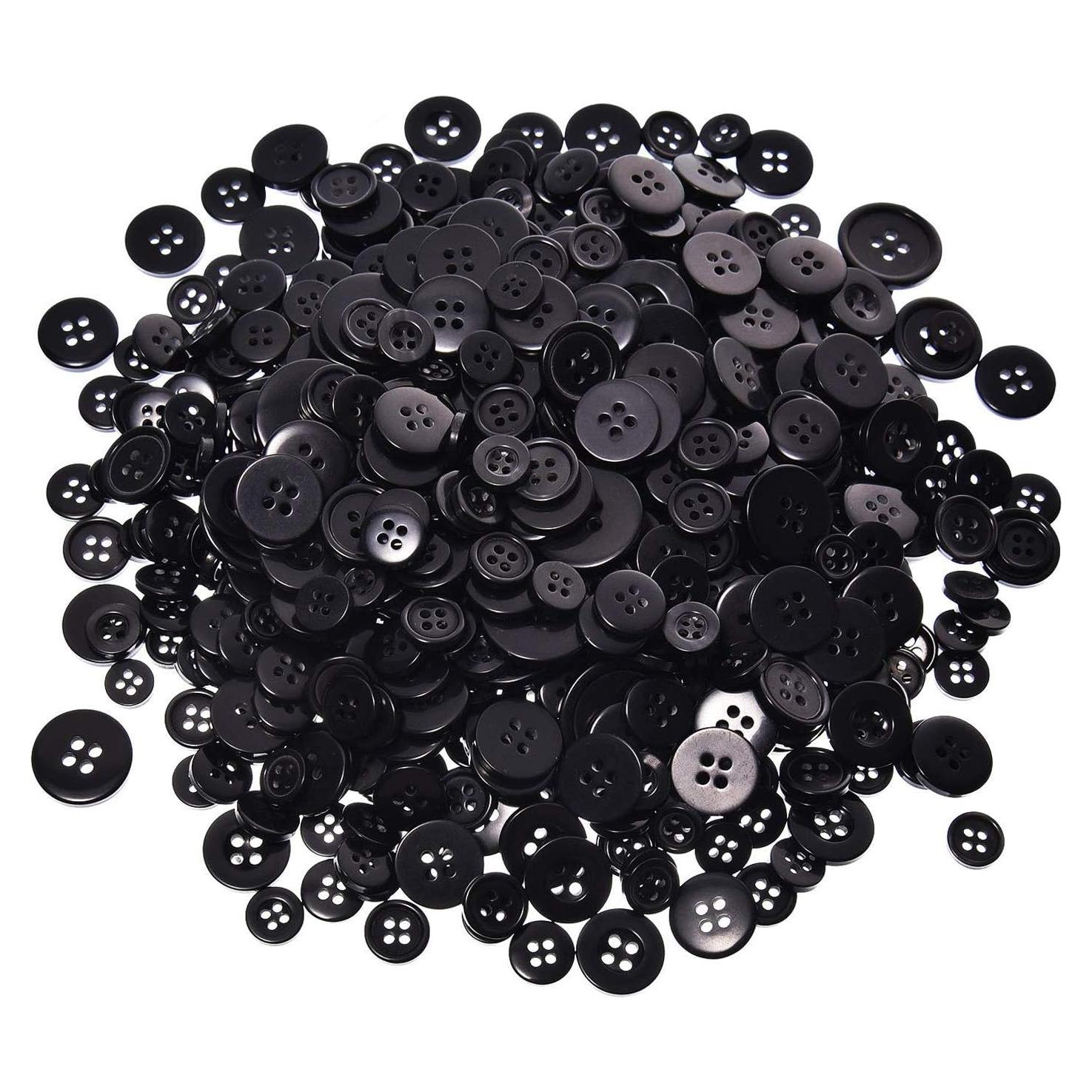 650 Botones Negros de Resina para Manualidades Qovydx