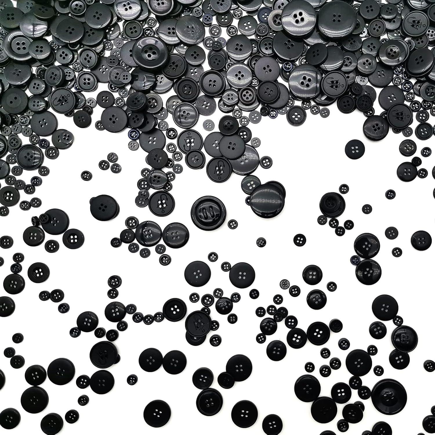 650 Botones Negros de Resina para Manualidades Qovydx
