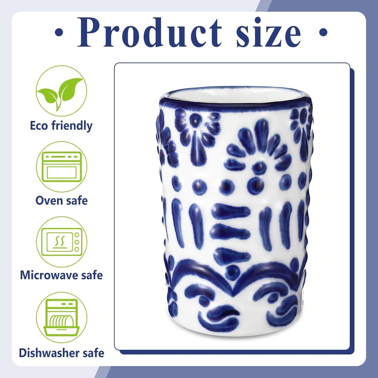 Juego de 6 Vasos de Tequila Roshtia Cerámica Azul 2 oz