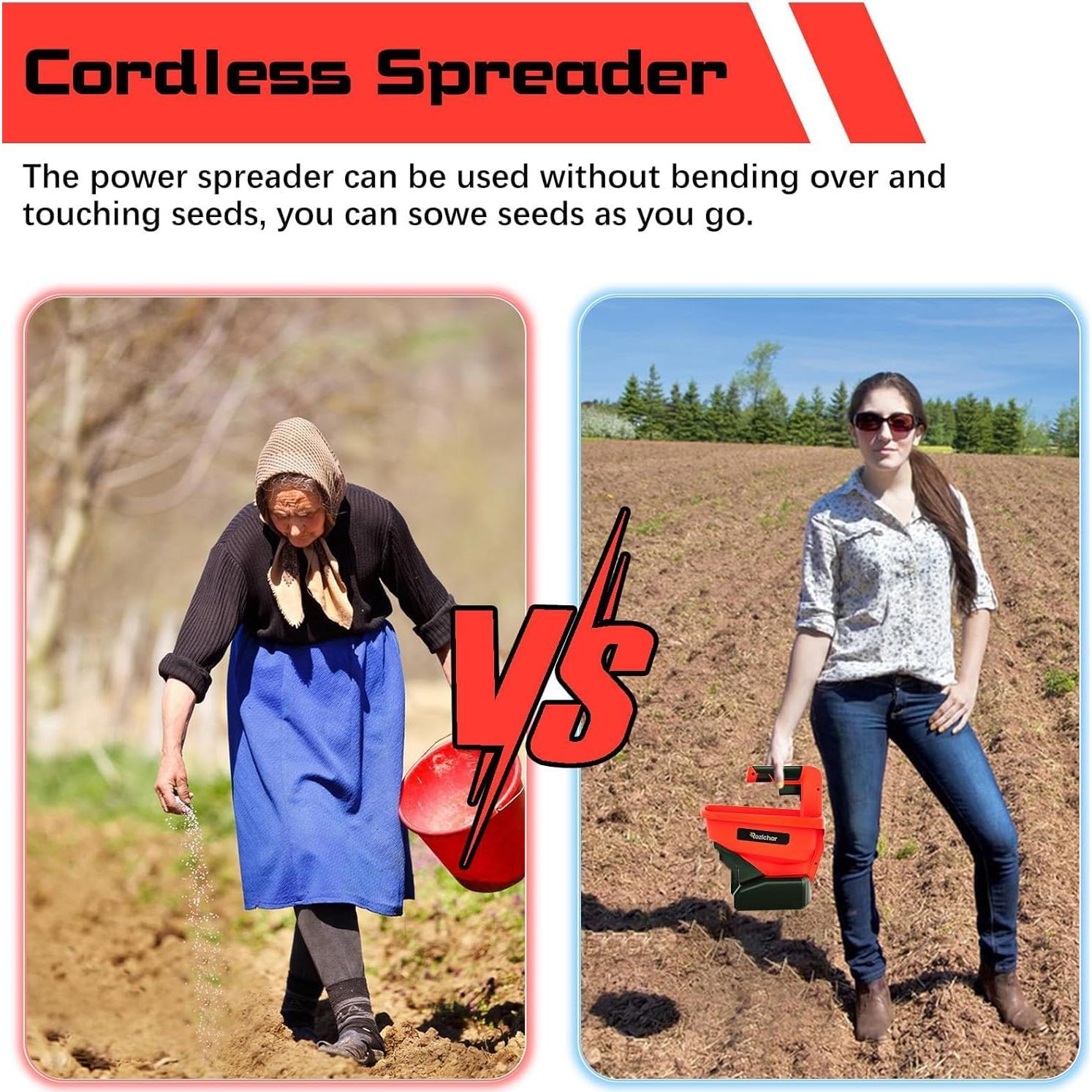 Esparcidor de Semillas Rozlchar 18V para Jardín - 1.31 kg