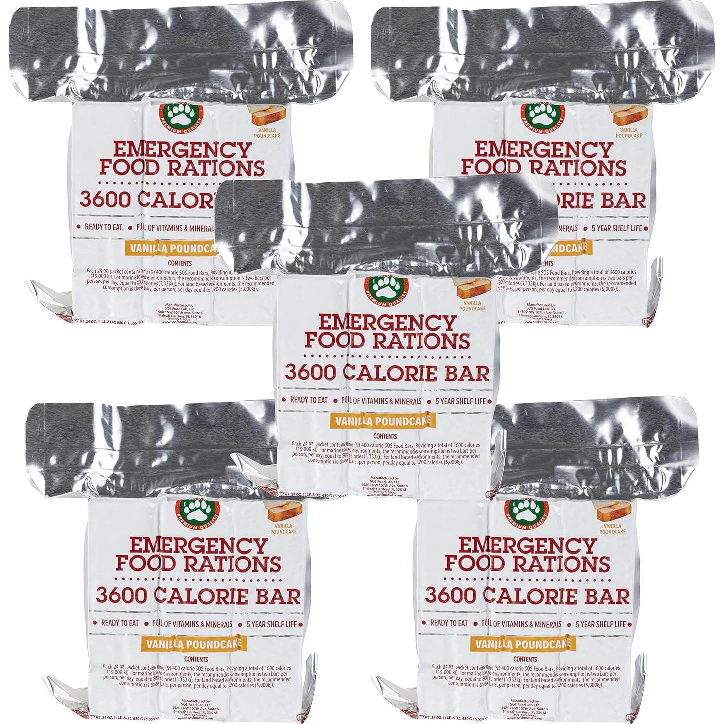 Raciones de Comida de Emergencia Grizzly Gear Vainilla 3600 Calorías