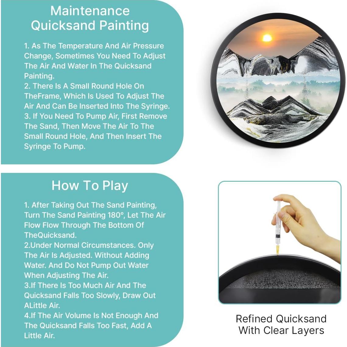 Arte de Arena 3D Mtadmai 43.69 cm Decoración Relajante