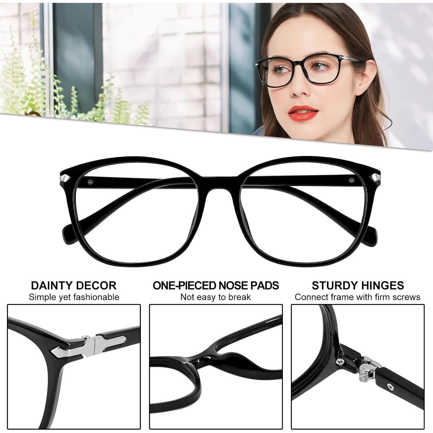 4 Paquetes de Gafas de Lectura WEMOOTANTS con Bloqueo Luz Azul 1.0 a 4.0