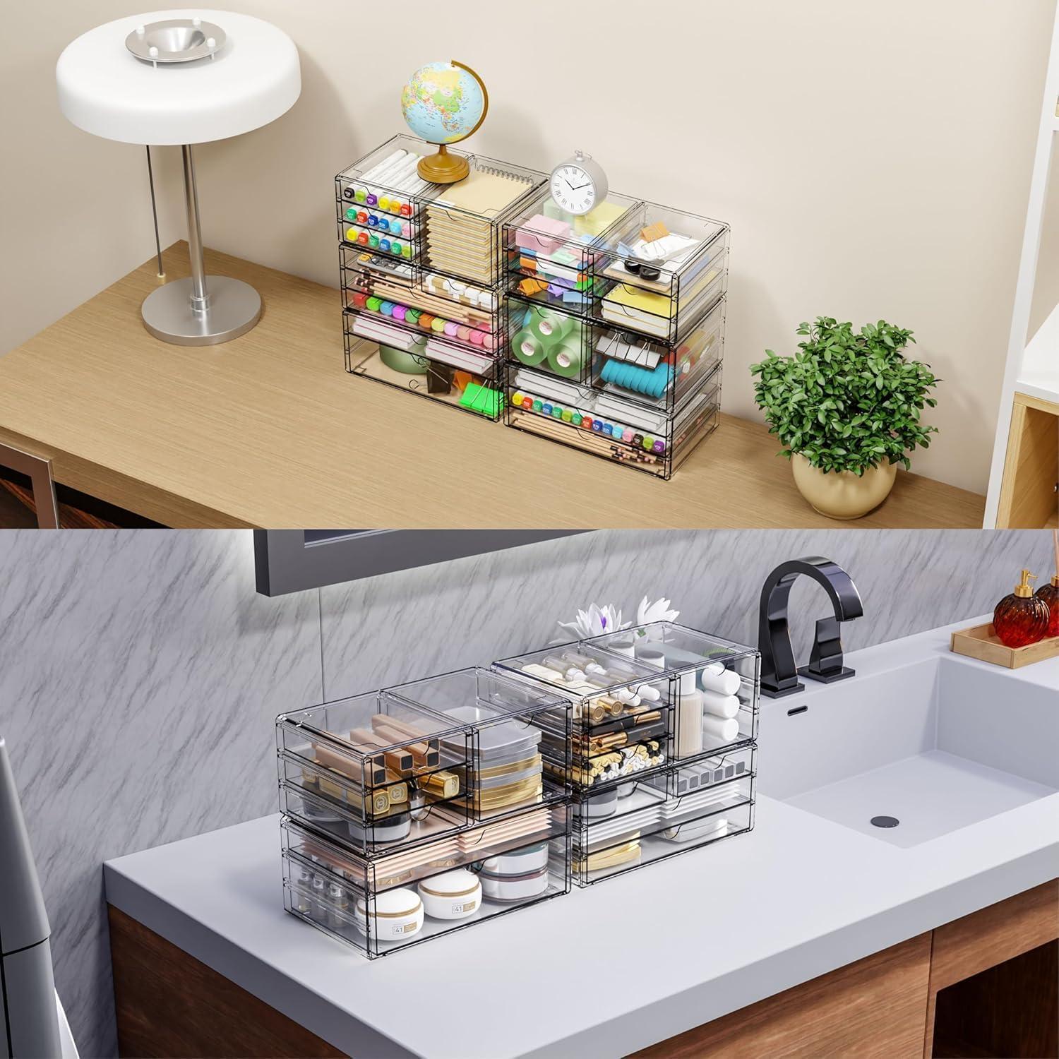 Organizador de Cajones Apilable Yieach 3Pack 10 Cajones Acrílico