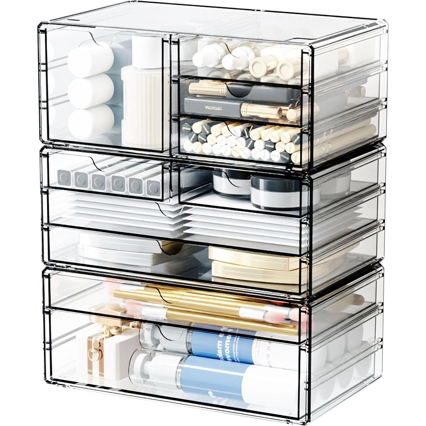 Organizador de Cajones Apilable Yieach 3Pack 10 Cajones Acrílico