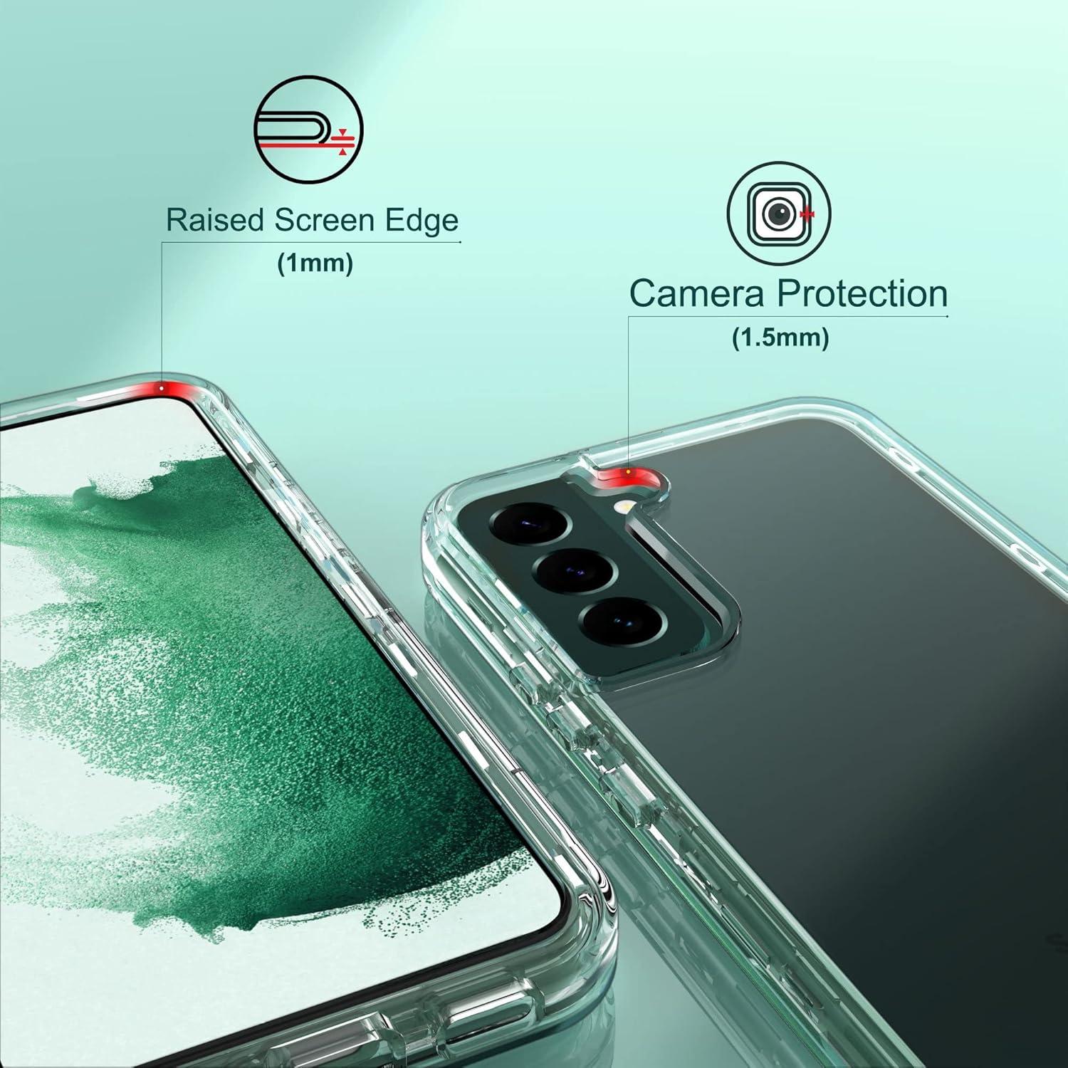 Funda KIOMY Transparente 3 en 1 para Samsung Galaxy S22 + 2 Protectores