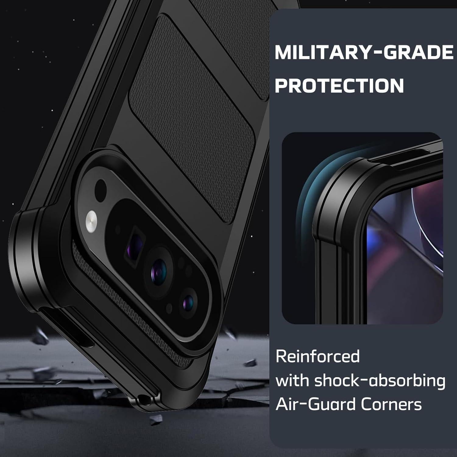 Funda Militar para Google Pixel 9 Pro XL con Protector 2024