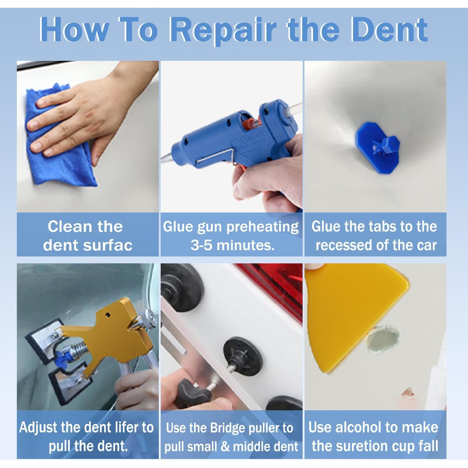 Kit de Reparación de Abolladuras NIHAO 100PCS con Extractor