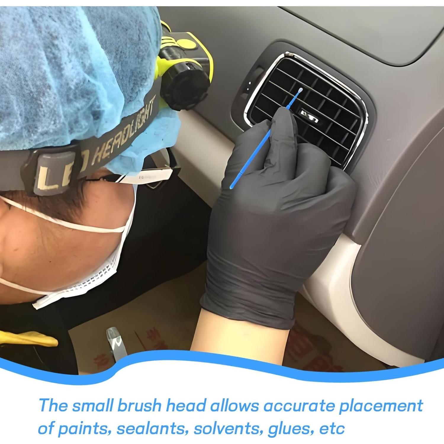 100 Pinceles de Retocado Hbxdeco 1.5mm Azul para Pintura