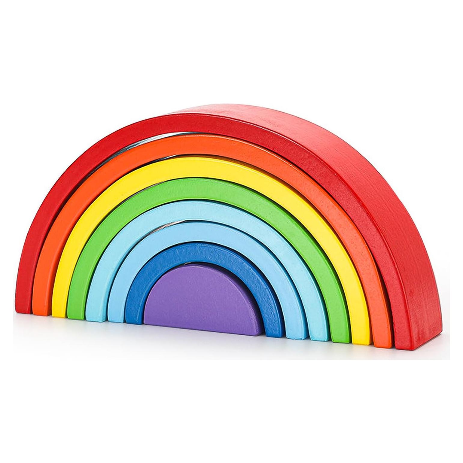 Juguete de Apilamiento Arcoíris de Madera TUOWITA 8 Capas