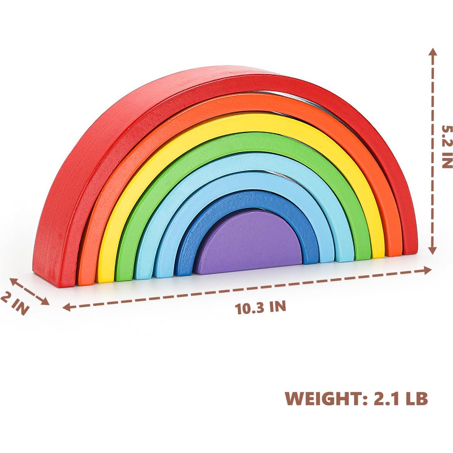 Juguete de Apilamiento Arcoíris de Madera TUOWITA 8 Capas