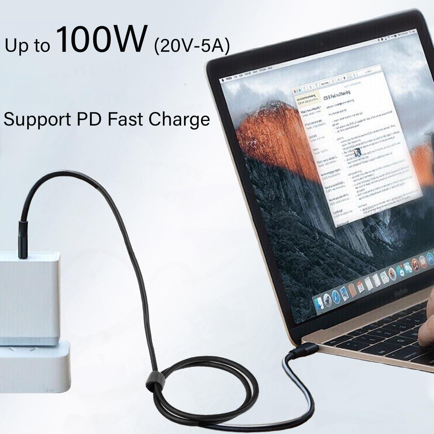 Cable USB-C a USB-C 1.5M Pocxwa 100W 20Gbps 4K