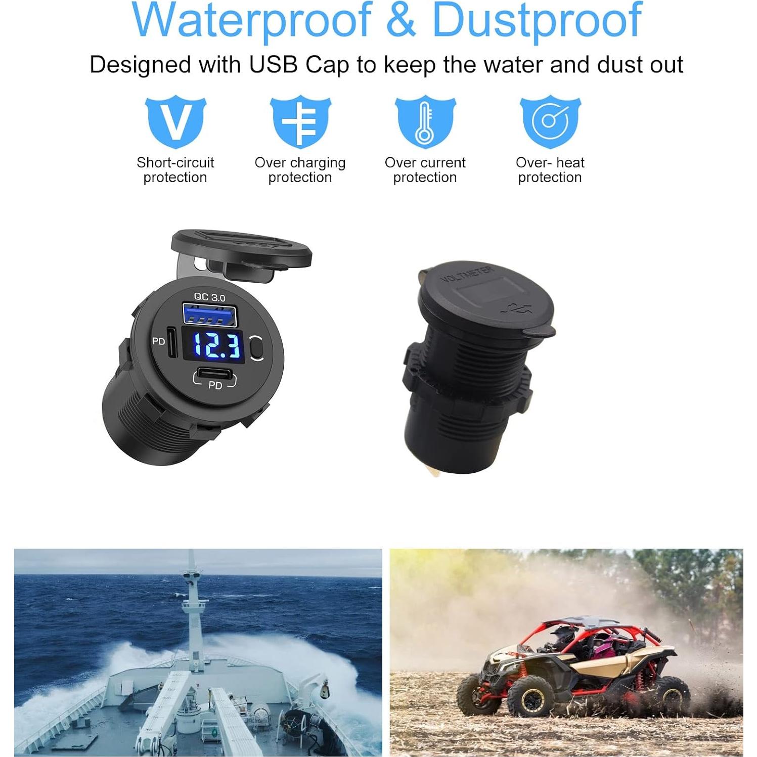 Cargador de Coche Doble USB C SUTN01111-1PC Carga Rápida 3.0