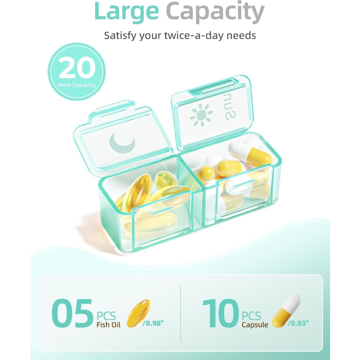 Organizador de Pastillas Semanal Betife AM PM 7 Días Verde