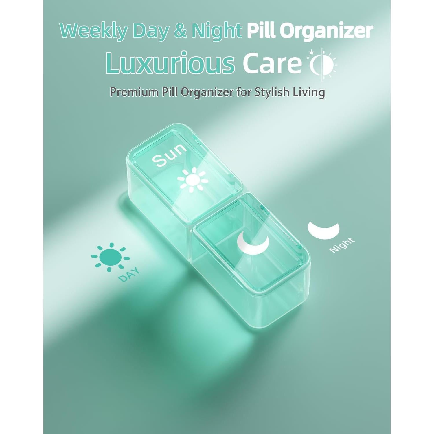 Organizador de Pastillas Semanal Betife AM PM 7 Días Verde