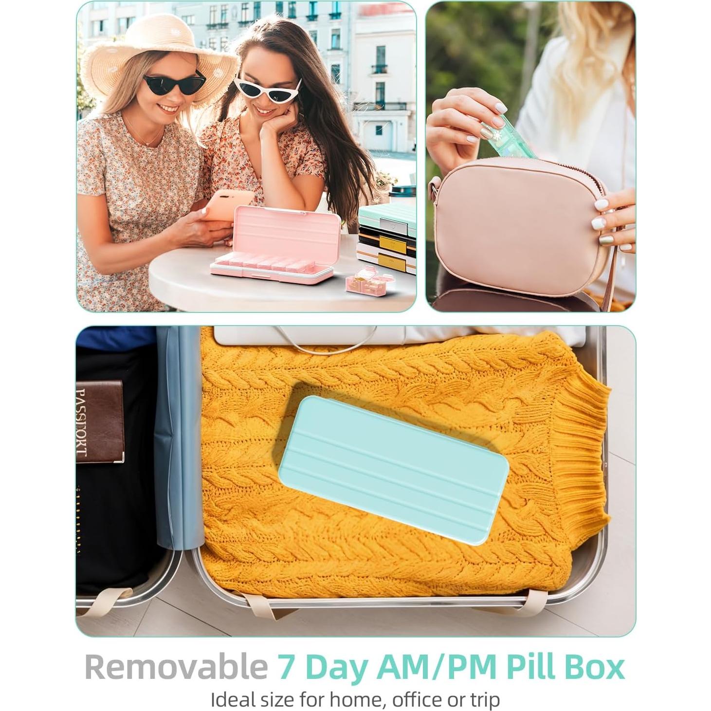 Organizador de Pastillas Semanal Betife AM PM 7 Días Verde