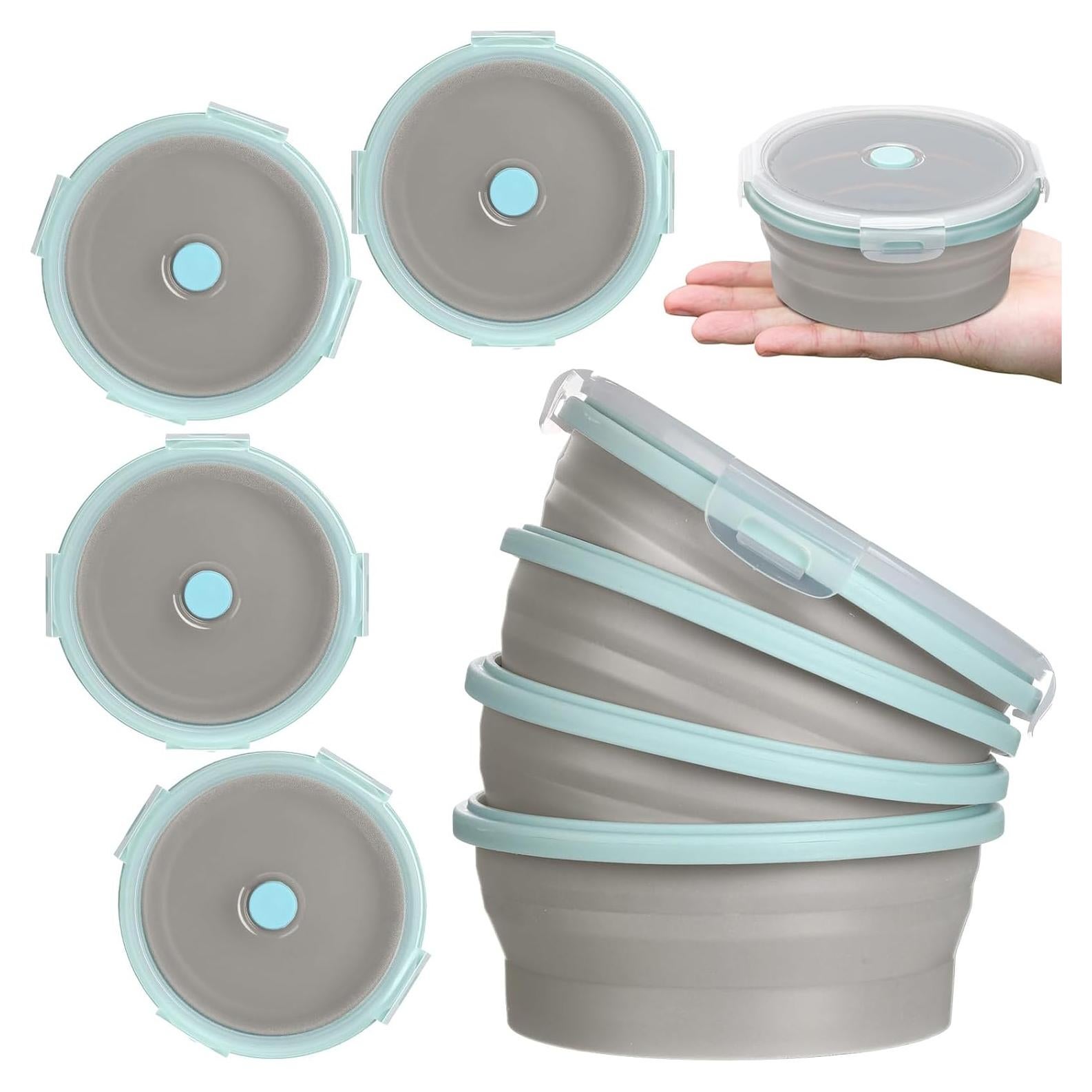 Tazones de Camping Suclain 4 Pcs Silicona Colapsable 350 ml