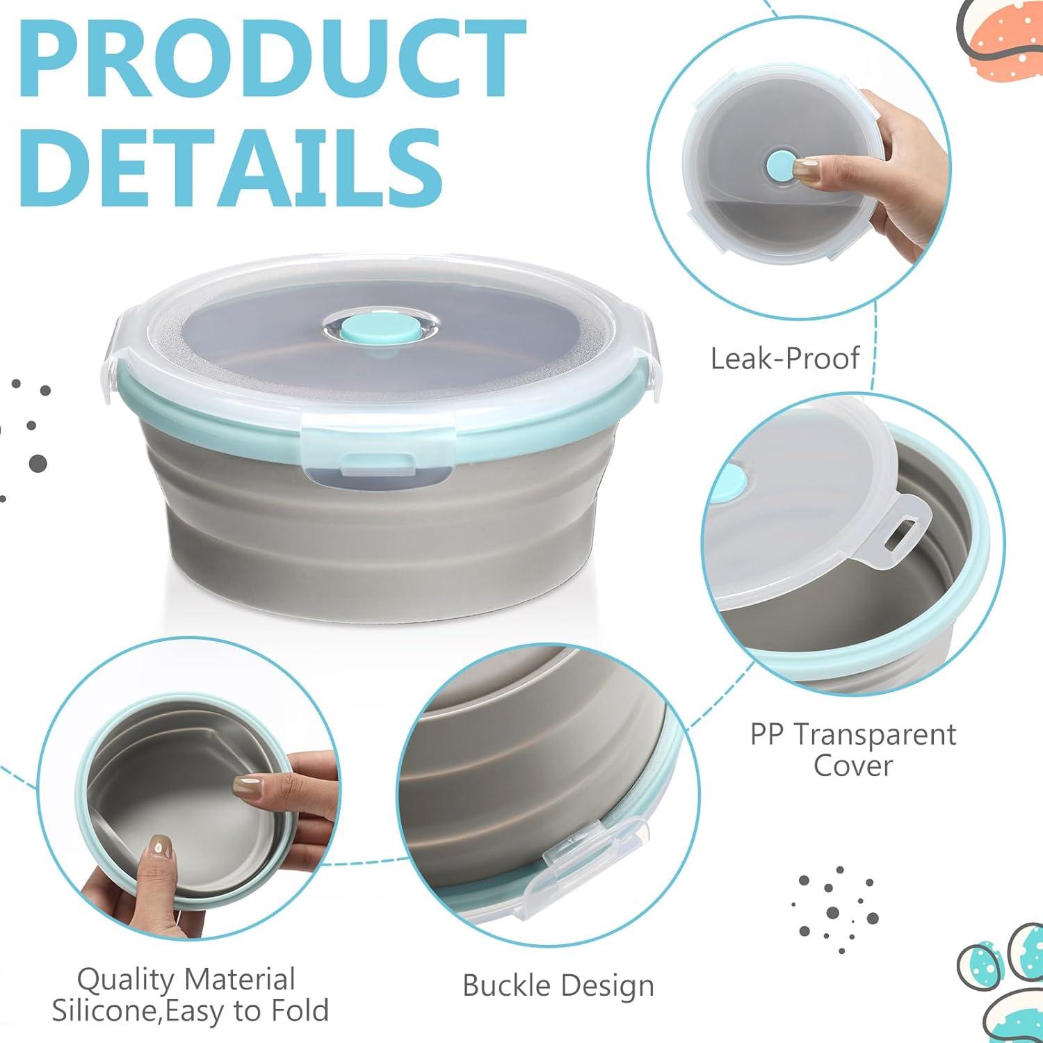 Tazones de Camping Suclain 4 Pcs Silicona Colapsable 350 ml