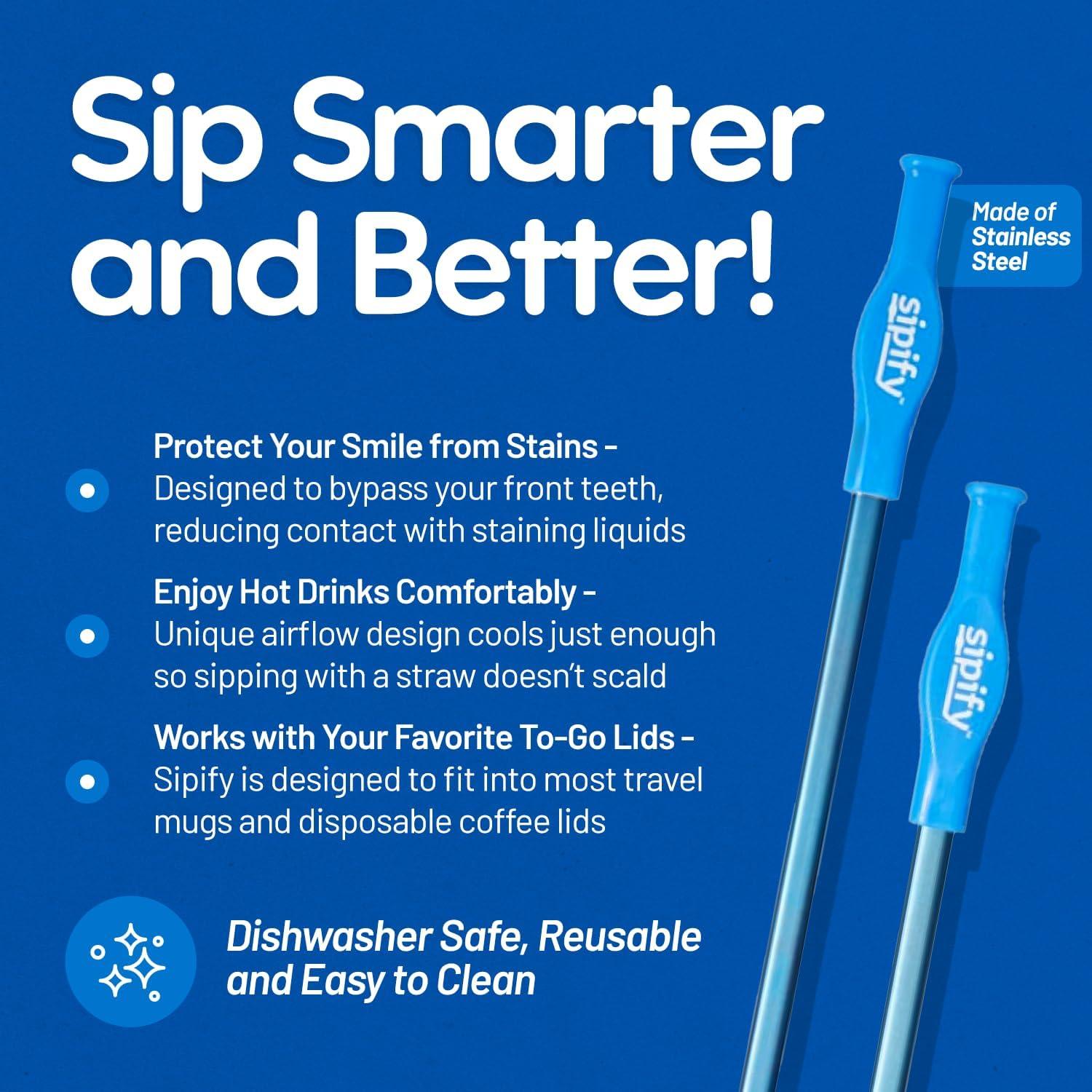 Pajitas Reutilizables Sipify de Acero Inoxidable - 2 Unidades