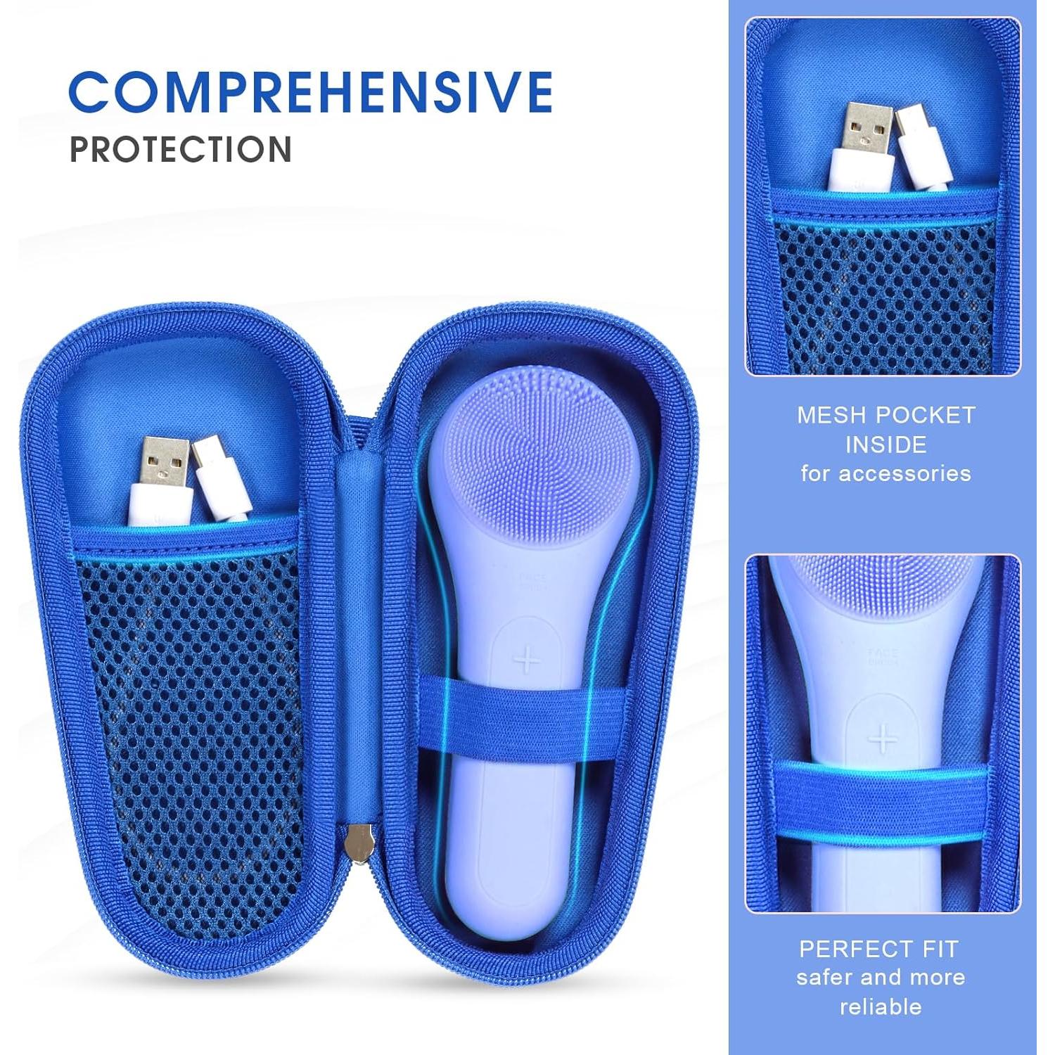 Funda Dura Azul para Cepillo Facial NagraCoola CLIE - Estuche Impermeable