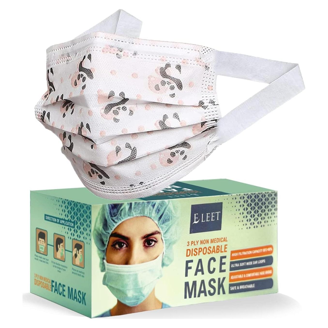 Mascarillas Desechables 3 Capas Oso Marrón - 100 Unidades