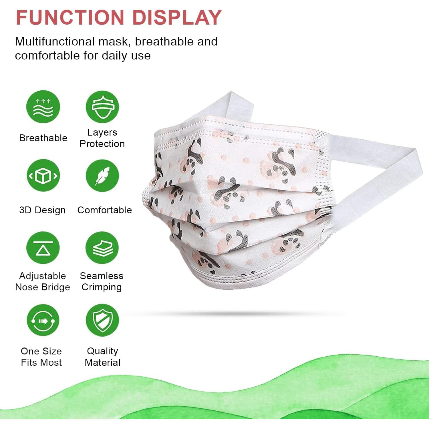 Mascarillas Desechables 3 Capas Oso Marrón - 100 Unidades