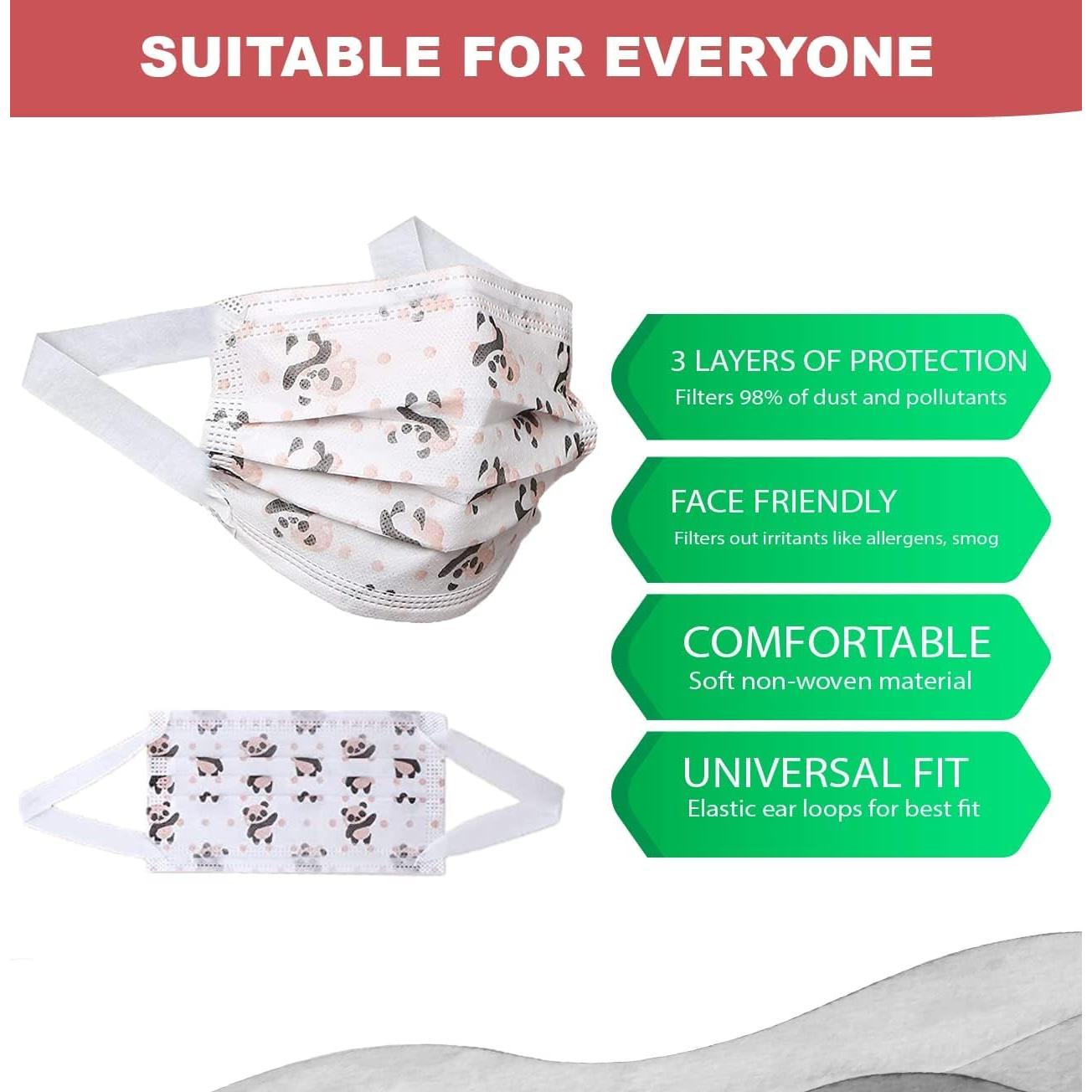 Mascarillas Desechables 3 Capas Oso Marrón - 100 Unidades