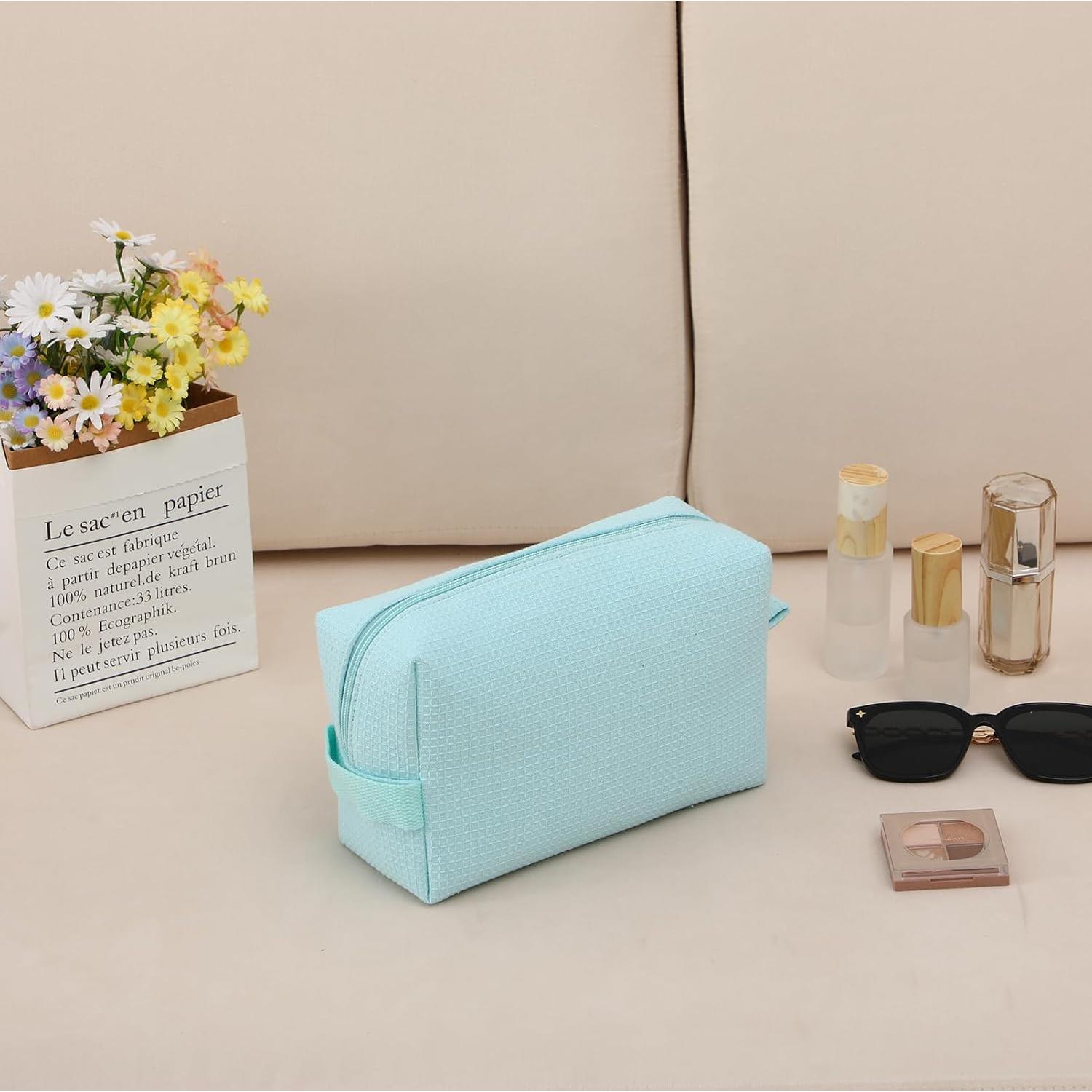 Bolsa de Maquillaje Waffle DYSHAYEN Menta 22.8x8.9x14 cm