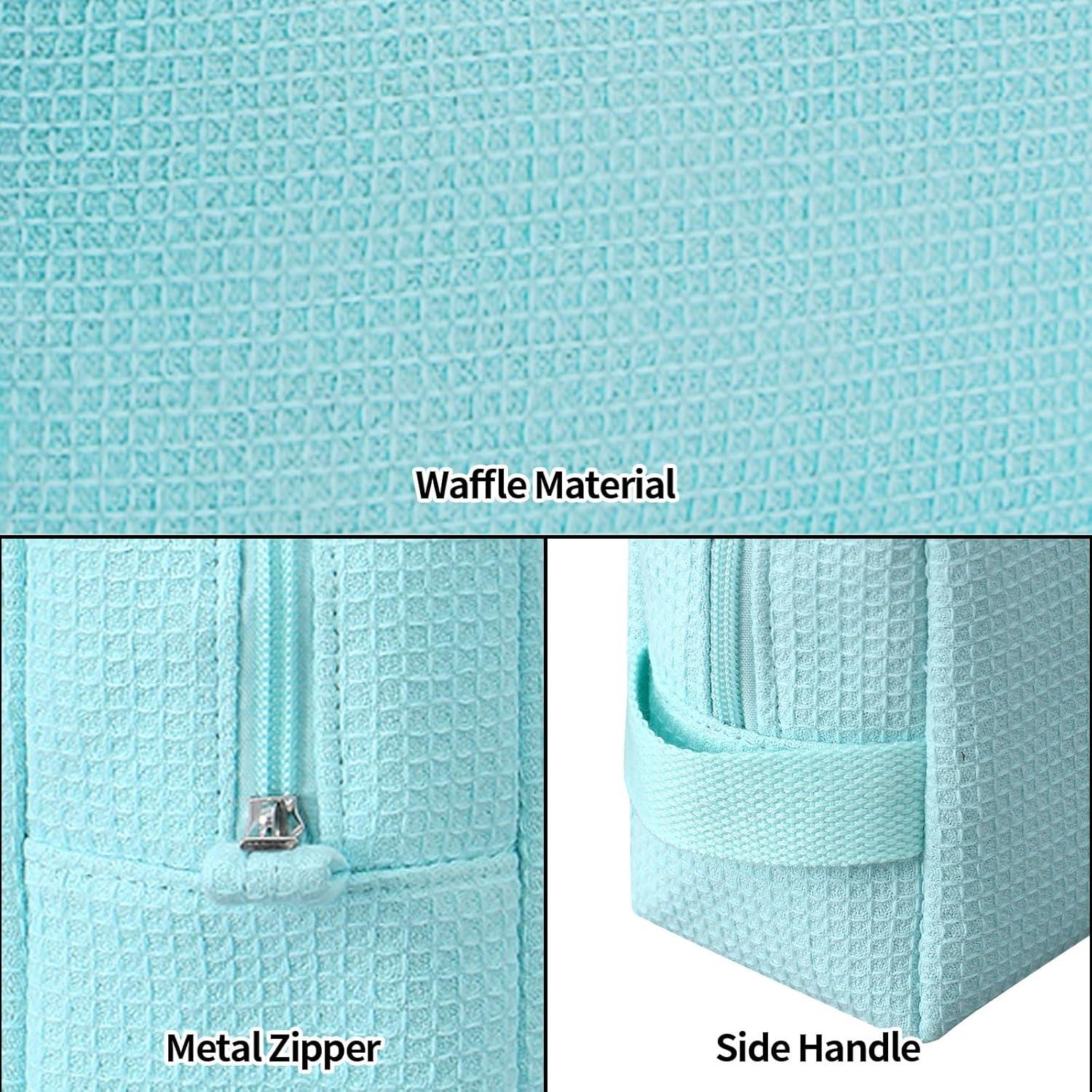 Bolsa de Maquillaje Waffle DYSHAYEN Menta 22.8x8.9x14 cm