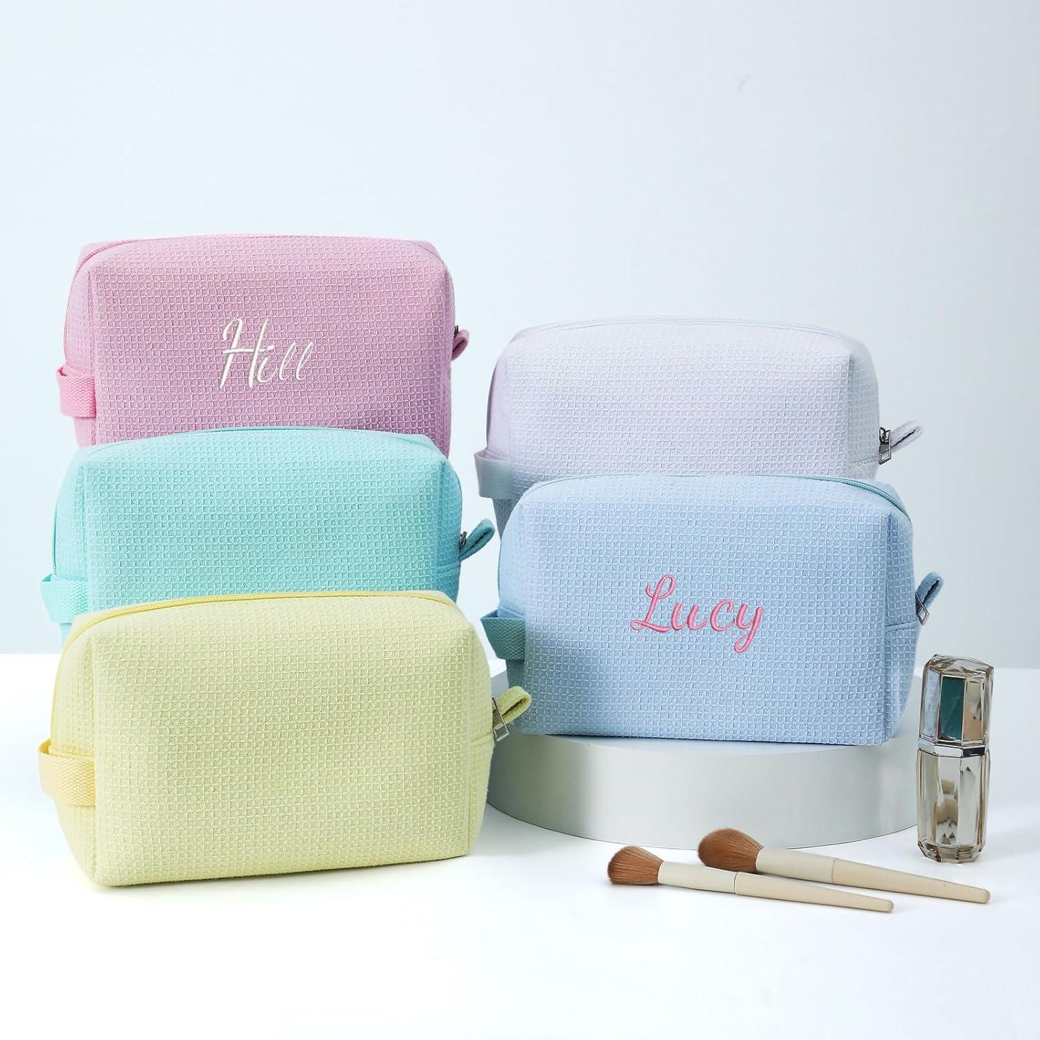 Bolsa de Maquillaje Waffle DYSHAYEN Menta 22.8x8.9x14 cm