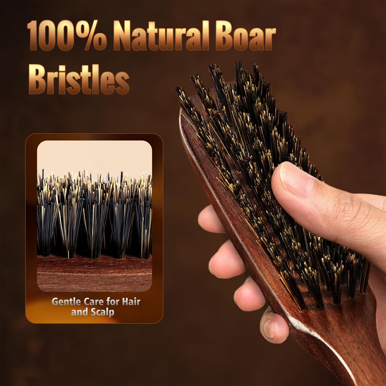 Cepillo de Cerdas de Jabalí STYLEMATE para Cabello y Barba