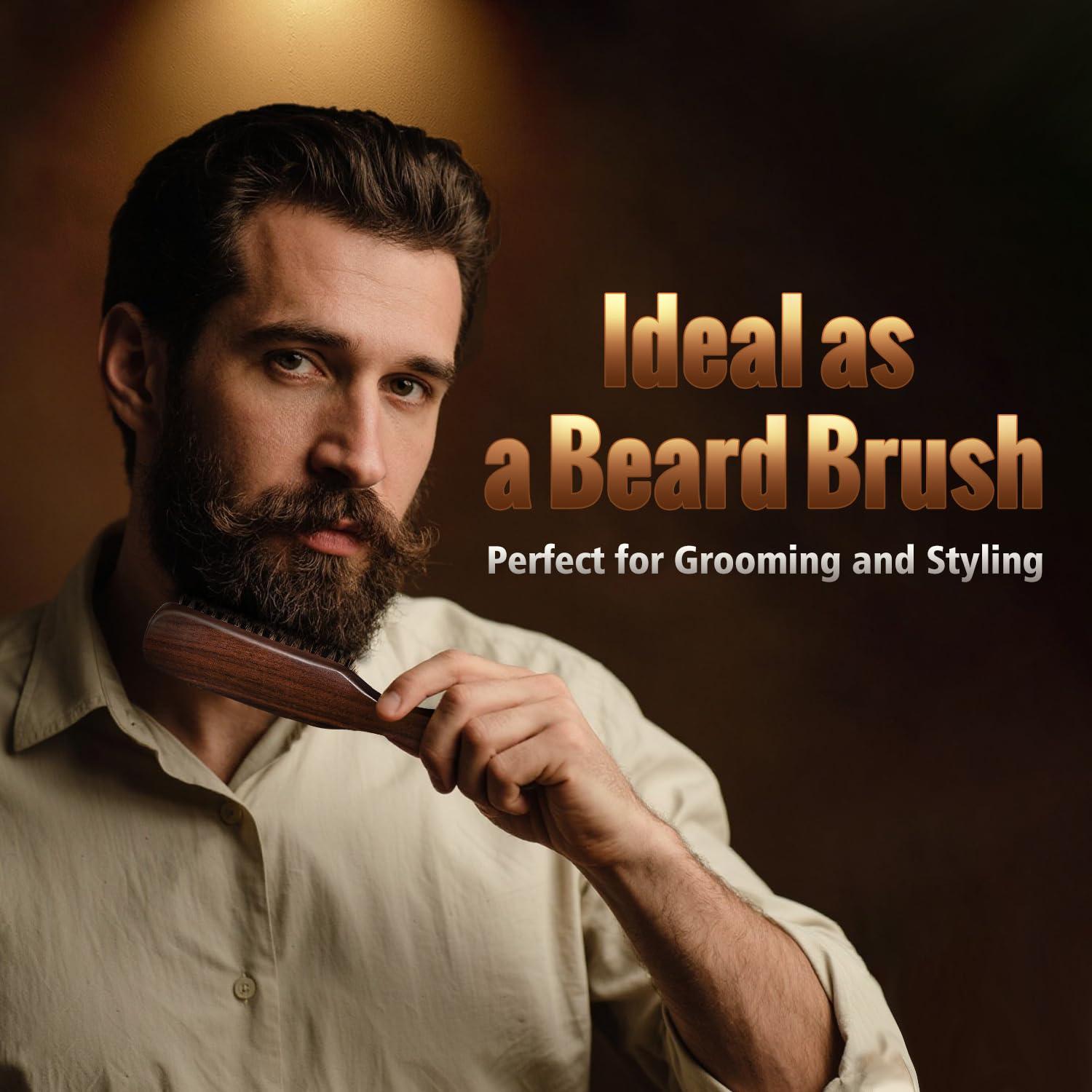 Cepillo de Cerdas de Jabalí STYLEMATE para Cabello y Barba