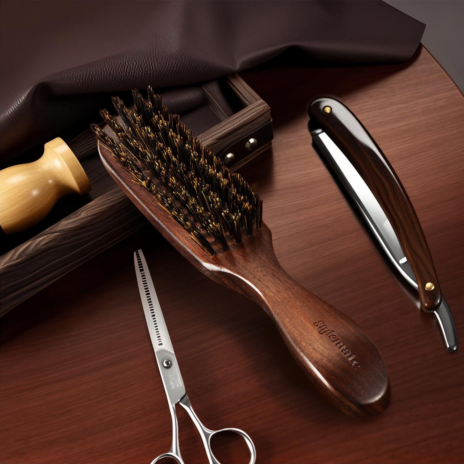 Cepillo de Cerdas de Jabalí STYLEMATE para Cabello y Barba