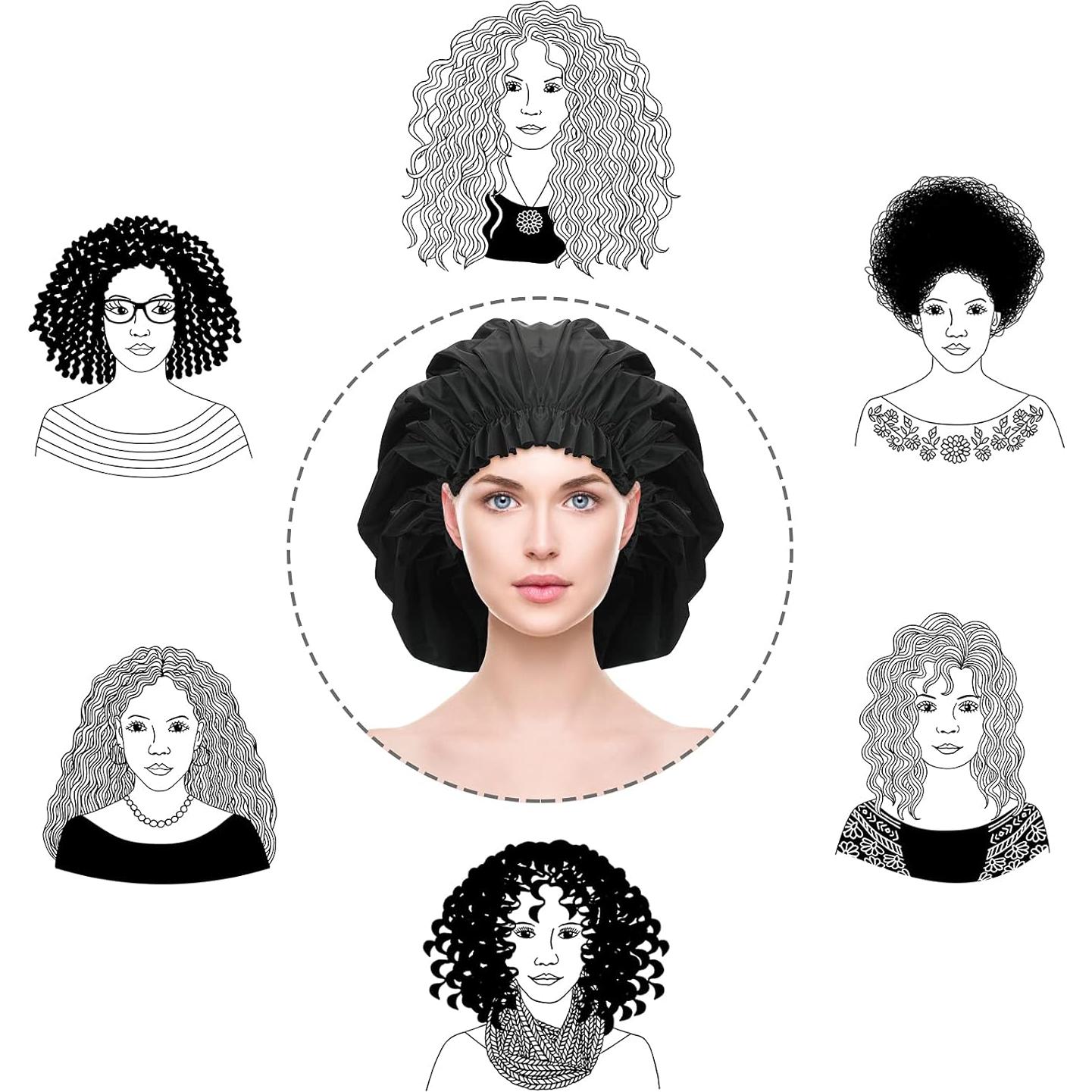 Gorras de Ducha Jumbo Bencailor Impermeables para Cabello Largo