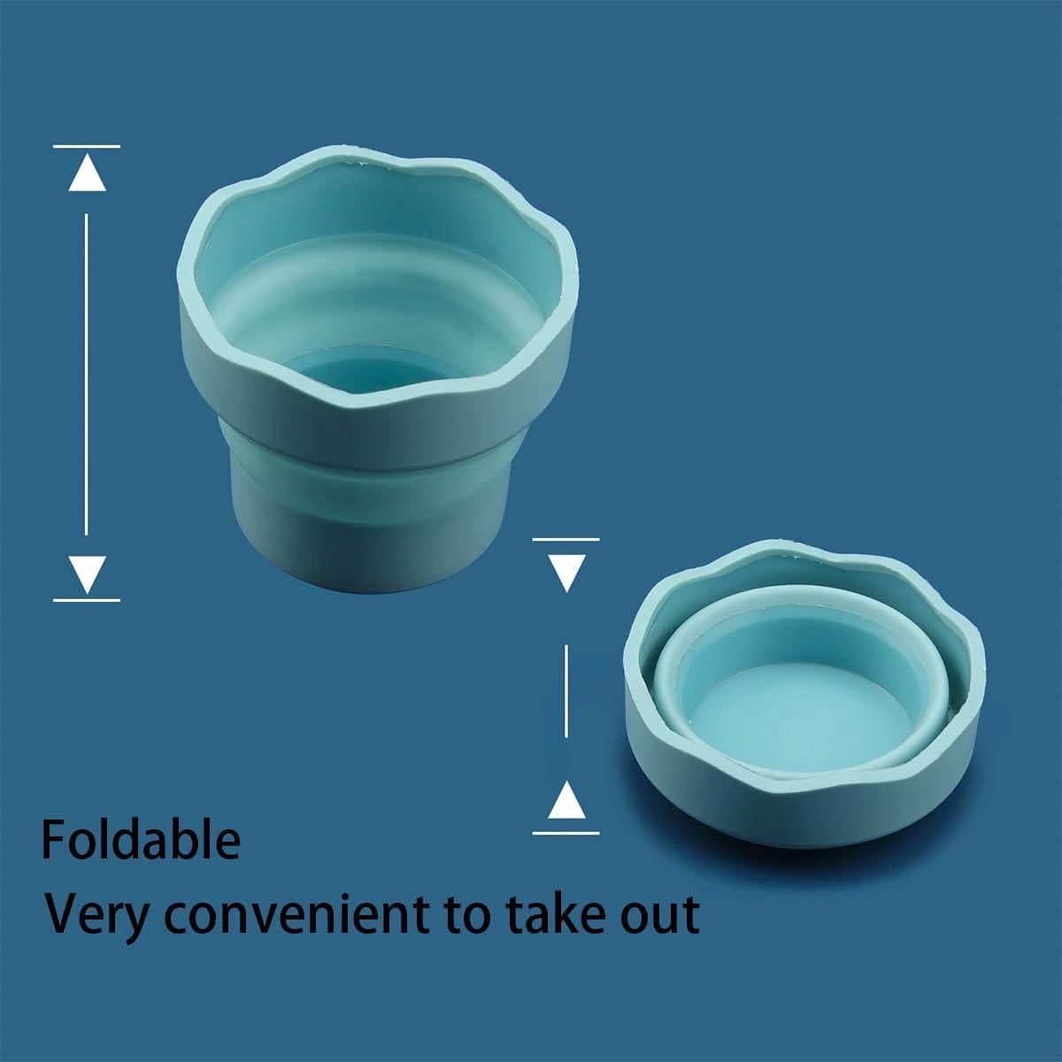 Cubo Lavador de Pinceles Plegable AddLotLot Silicona Azul