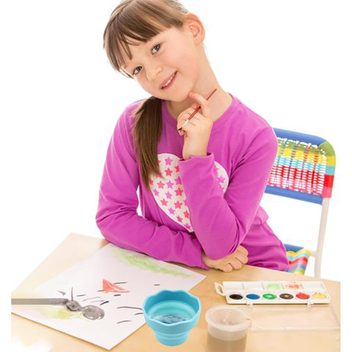 Cubo Lavador de Pinceles Plegable AddLotLot Silicona Azul