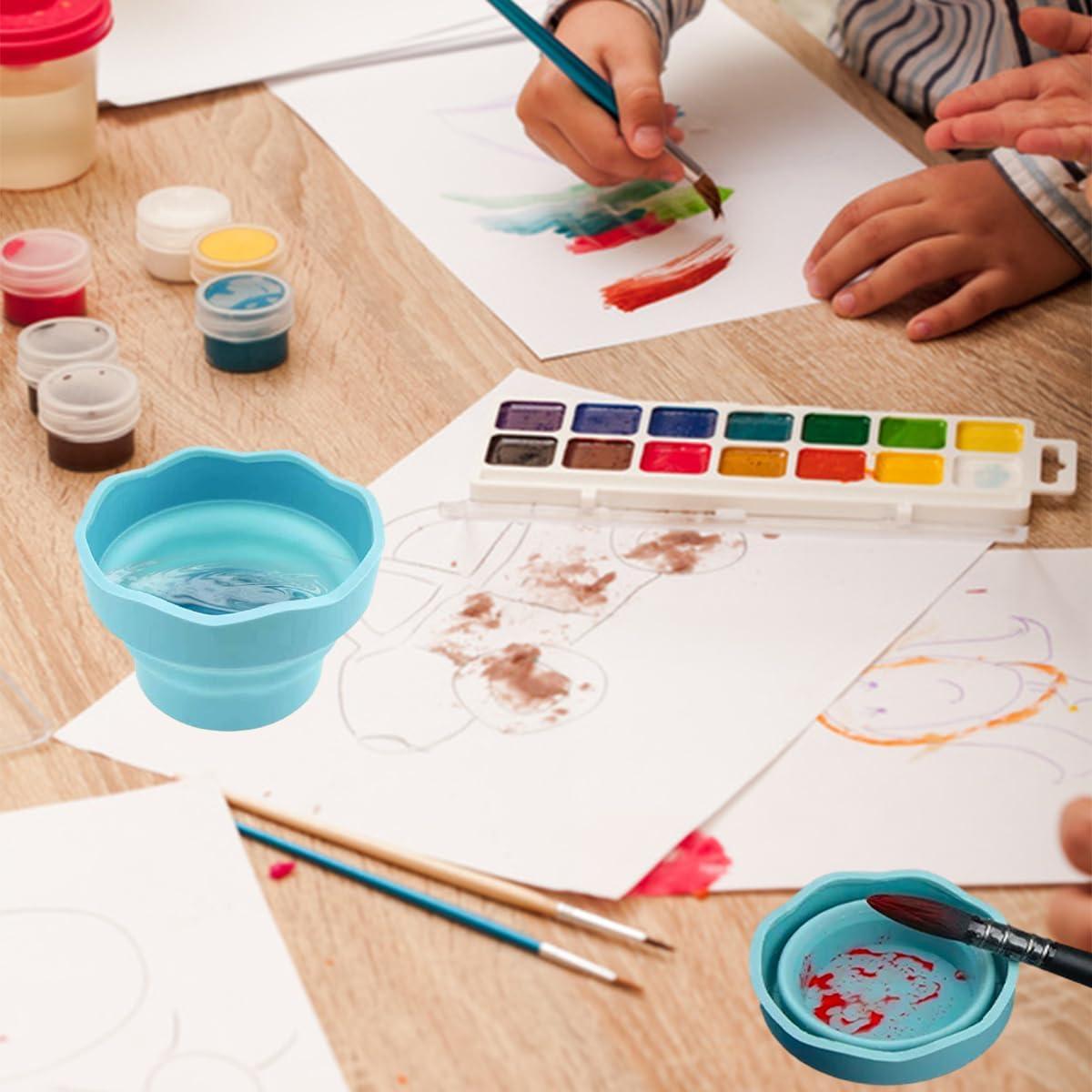 Cubo Lavador de Pinceles Plegable AddLotLot Silicona Azul